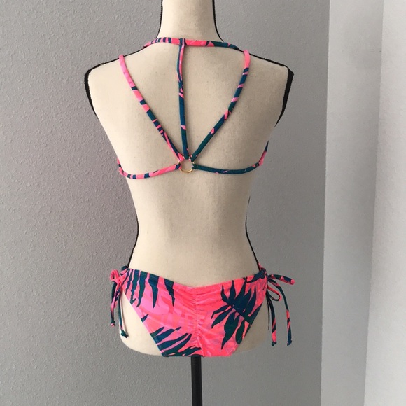 NEW SHEIN Leaf Print Cut Out One Piece Pink Swimsuit | L - Picture 8 of 13